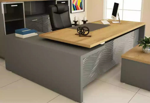 High-quality, modern office set made from robust wood in an elegant style