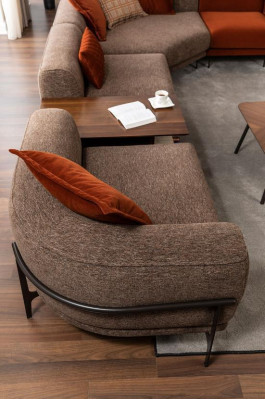 Modern Corner sofa L-shape Couch Fabric sofas stainless steel Living room furniture new