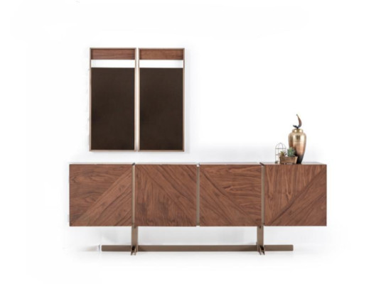 Dining room Dining table Group Chairs Sideboard 8-piece Wood Table Brown Dining set