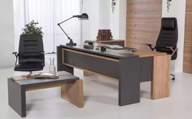 Luxury Desk Table Wood Design Office Furnishings Furniture 206x102cm