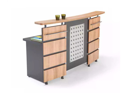 Modern reception desk with Chest of drawers from gray Wood Office furniture new