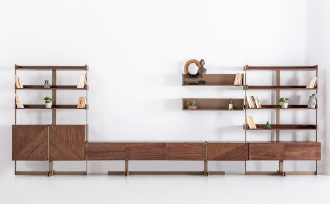 Modern Wall unit Wall units Display case TV cabinet Shelf Living room Furniture Wood new