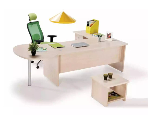 Modern office furniture set with corner desk and chest of drawers: efficiency meets style.