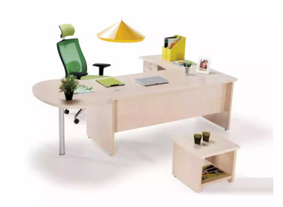 Modern office furniture set with corner desk and chest of drawers: efficiency meets style.