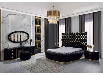 Complete's Bedroom Set Luxury Bed 2x Bedside tables Dressing table Mirror 5pcs