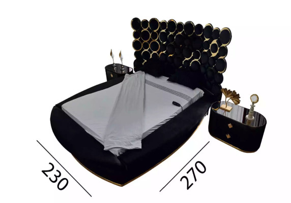 Complete's Bedroom Set Luxury Bed 2x Bedside tables Dressing table Mirror 5pcs