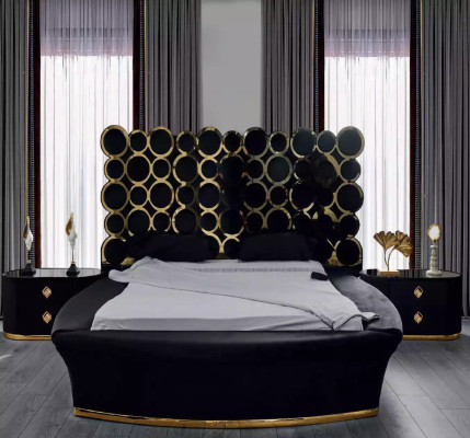 Complete's Bedroom Set Luxury Bed 2x Bedside tables Dressing table Mirror 5pcs