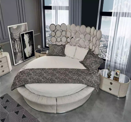 Bedroom set modern bed + 2 bedside tables + dressing table + mirror new