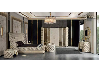 Bedroom Set Chesterfield Furniture Design Bed Wardrobe Mirror 7pcs.