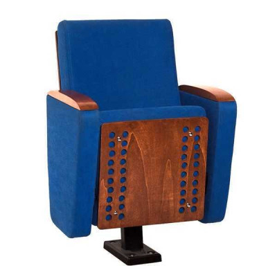 Armchair Art Deco Armchair Sofa 1 Seater for Theater Design Luxury Blue Textile