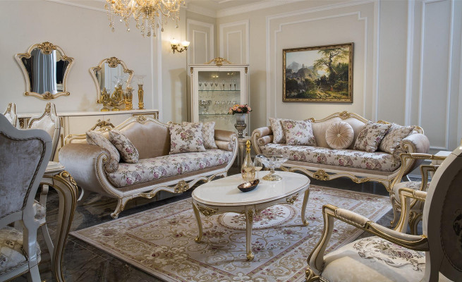 Sofa set Sofa Seater Coffee table Armchair Sofas Set Fabric Luxury Seat 5pcs.