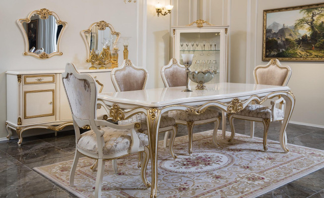 Dining room Dining table Chair Set Group Suite Table Suite Luxury 5-piece.