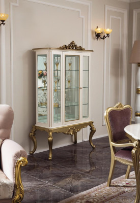 Display case Luxury Shelf Wood Sideboard Cabinets Living room Glass cabinet new