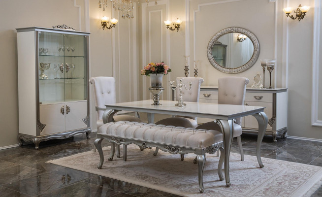 White Chest of drawers with practical drawers and elegant shelves