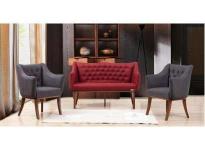 Kitchen Bench seat Chesterfield Classic Furniture Sofa Couch Two-seater Red