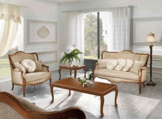 Sofa set 3+2 Seater Set Design Sofa Upholstery Couches Couch Classic 2 pcs. Solid wood