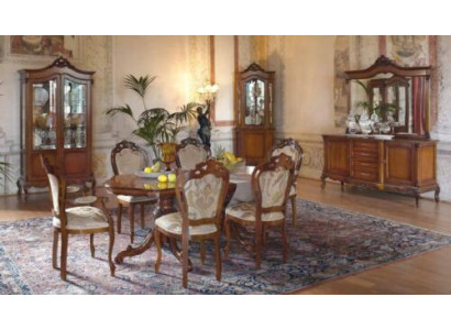 Italian Baroque Furniture Dining room 11 pieces. Set Table Chairs Chest of drawers Solid wood