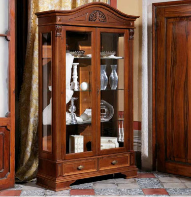 Display case Glass Wardrobe Living room Shop window 2 doors Showcases Baroque
