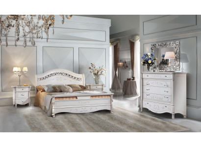 Bedroom 3 pcs. Set Bed 2x Bedside table Beds Double Hotel Upholstery Solid wood