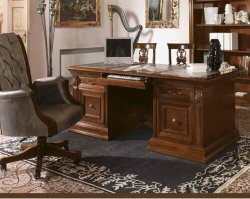 Office Furnishings Study room Armchair Office Furniture Chef Armchair Baroque Rococo 3-piece. Solid wood