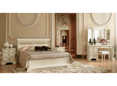 Luxury bedroom set 6 pieces. Bed 2x Bedside table Dressing table Designer Furniture Solid wood