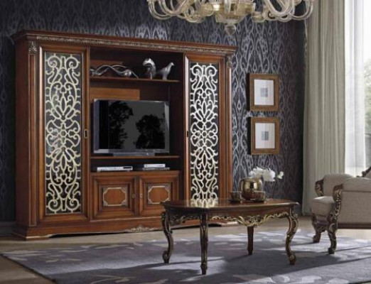 Designer Living room TV wall unit Media wall TV wall TV cabinet Wall unit Solid wood
