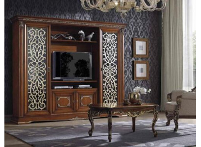 Designer Living room TV wall unit Media wall TV wall TV cabinet Wall unit Solid wood