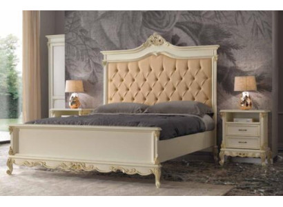 Bed Chesterfield Design Luxury Hotel Beds Solid wood 180x200 Sleep Room Italy Furniture