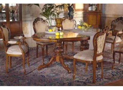 Dining table Suite Table 6x Chairs Chair Dining room Suite Group Solid wood 7pcs new