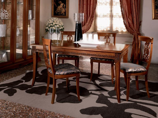 Dining table Table Group Dining room Living room Wood Rococo Baroque Italy Furniture