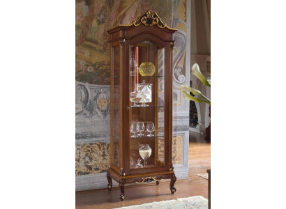 Elegant display case antique style baroque rococo classic living room glass wardrobe
