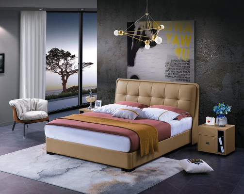 Design Bedroom 3 pcs. Bed 2x Bedside table Classic r Luxury Beds Set Furniture