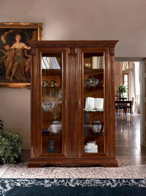 Classic Display case Wardrobe Display cabinet Glass cabinet Baroque Rococo Solid wood