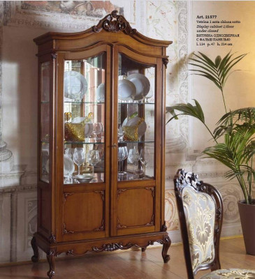 Elegant display case antique style baroque rococo living room classic glass wardrobe