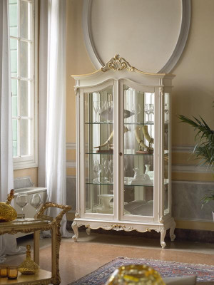Display case Wardrobe Showcases Living room Solid wood Cabinets Design Baroque Rococo White new