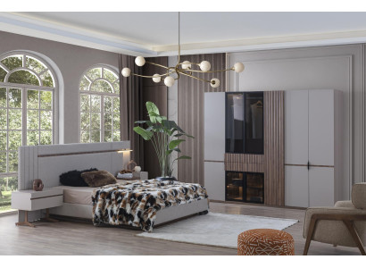 Bedroom Set Luxury Design Bed 2x Bedside table Wardrobe 4-piece new
