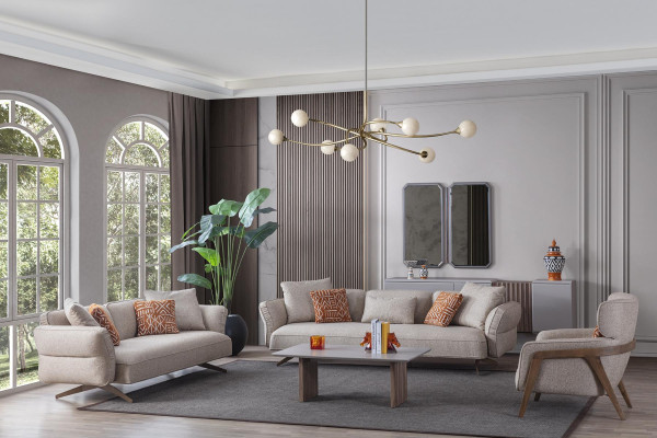 Luxury Modern Living room Set 4 pieces. 4+3 Seater Armchair and Coffee table new