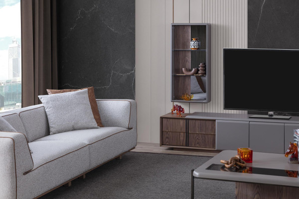 Designer living room set 7 pieces. Modern living room wall cabinet