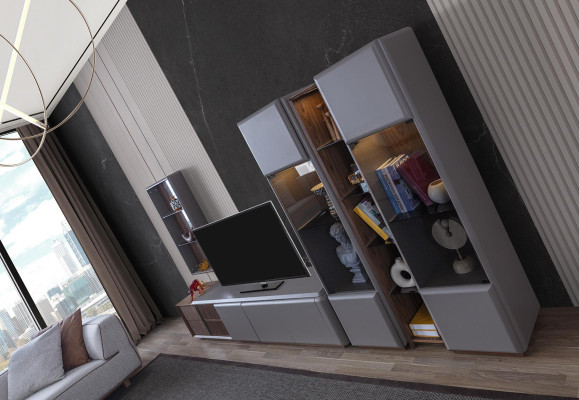 Designer living room set 7 pieces. Modern living room wall cabinet