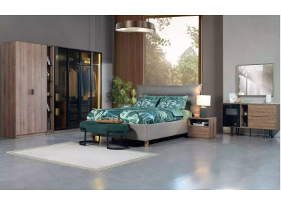 Bedroom Set Loft Design Bed Wardrobe Beds Chest of drawers Bedside table 5pcs