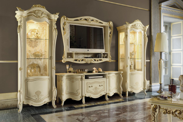 Design Wall unit Sideboard 2x Wardrobe TV cabinet tv Frame Sideboard 4 pcs. Set display case