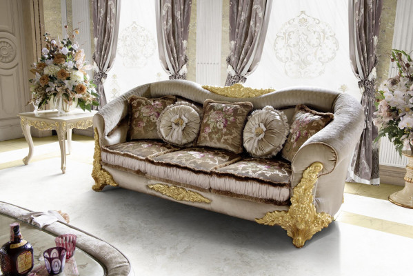 Sofa Upholstery 3 2 1 Seater Baroque Wood 3-piece. Luxury Furniture Classic r Sofa set
