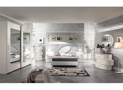 Luxury set 7 pieces. Bedroom Bed Bedside table Chest of drawers Mirror Wardrobe new