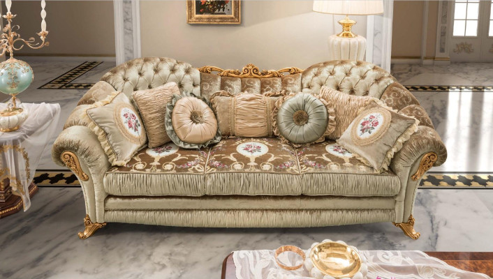 Design Upholstery Sofas Textile Relax Modern Suite Beige Seating Set 3+1+1 Seat