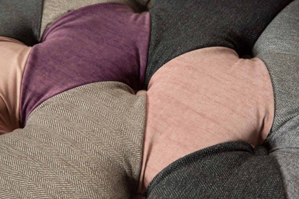 Chesterfield Fabric Sofa Couch Upholstery Design 2 Seater Textile Sofas Gray