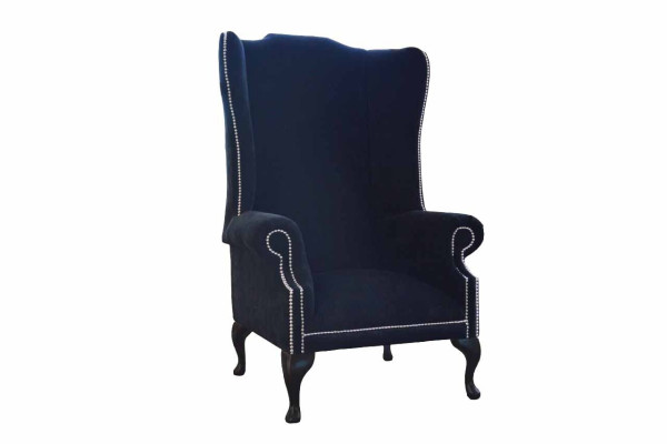 Chesterfield Wing Chair Design Luxury Fabric Sofas Textile 1 Seater Upholstery