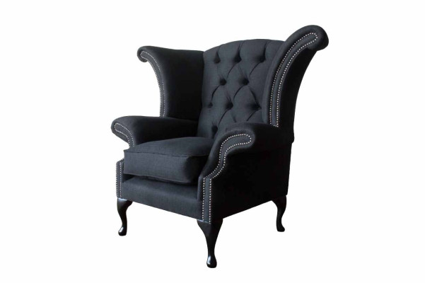Chesterfield Textile Upholstery Sofa Design Couch Armchair 1 Seat Wing Chair