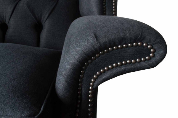 Chesterfield Textile Upholstery Sofa Design Couch Armchair 1 Seat Wing Chair