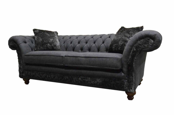 Sofa 3 Seater Couch Textile Sofa Gray Design Furniture Sofas Couches Chesterfield