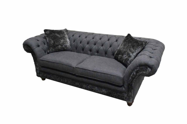 Sofa 3 Seater Couch Textile Sofa Gray Design Furniture Sofas Couches Chesterfield